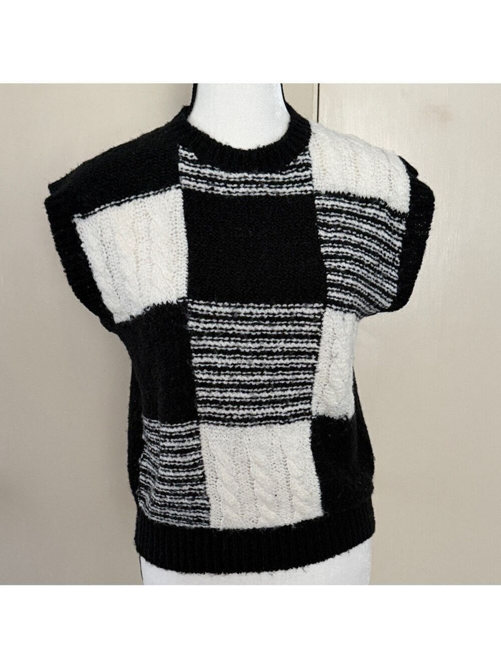 Eileen Black and White Sweater Vest (M)